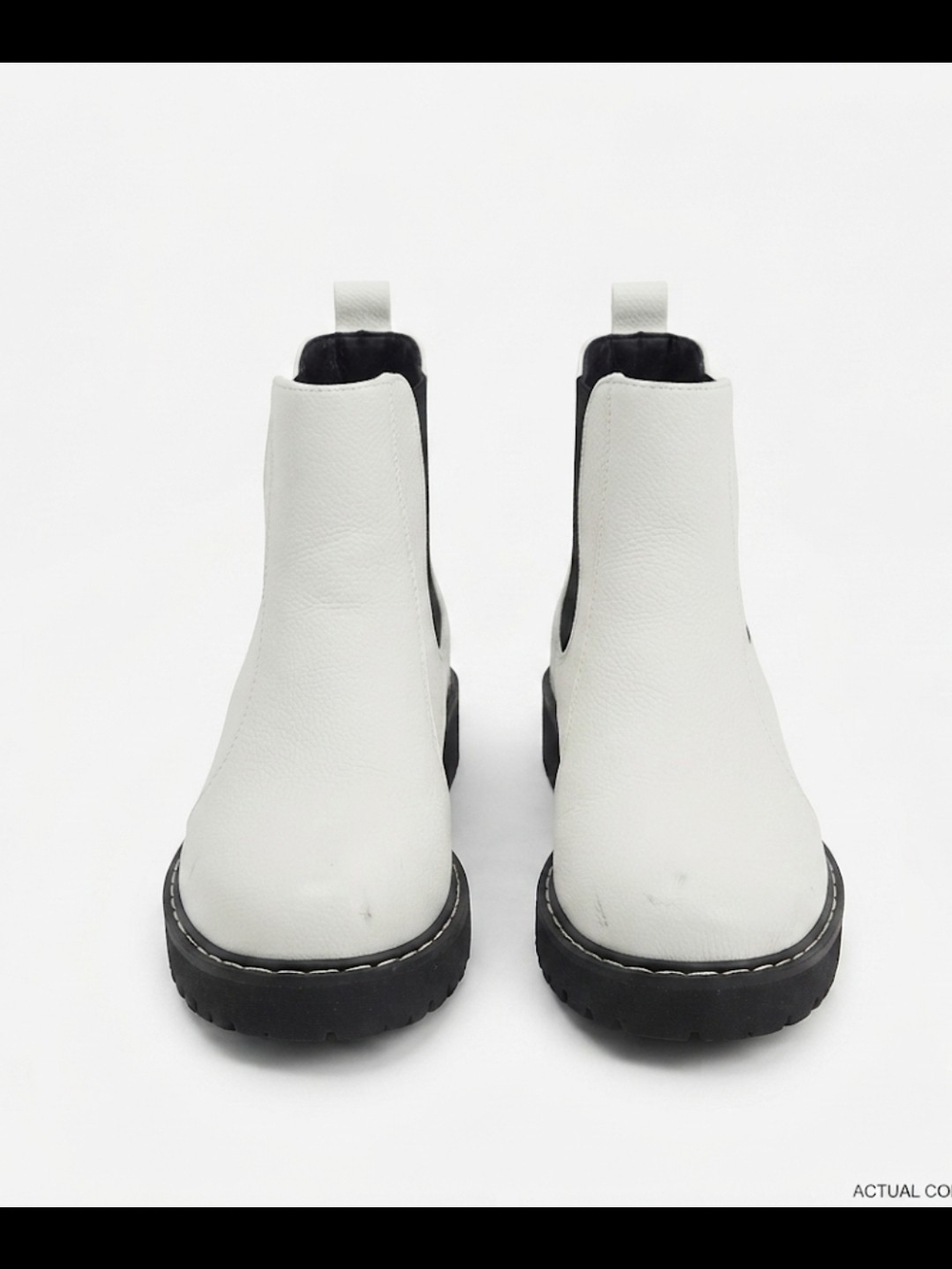 Sincerely Jules "Hippie" White Chunky Chelsea Boots - Size 7.5